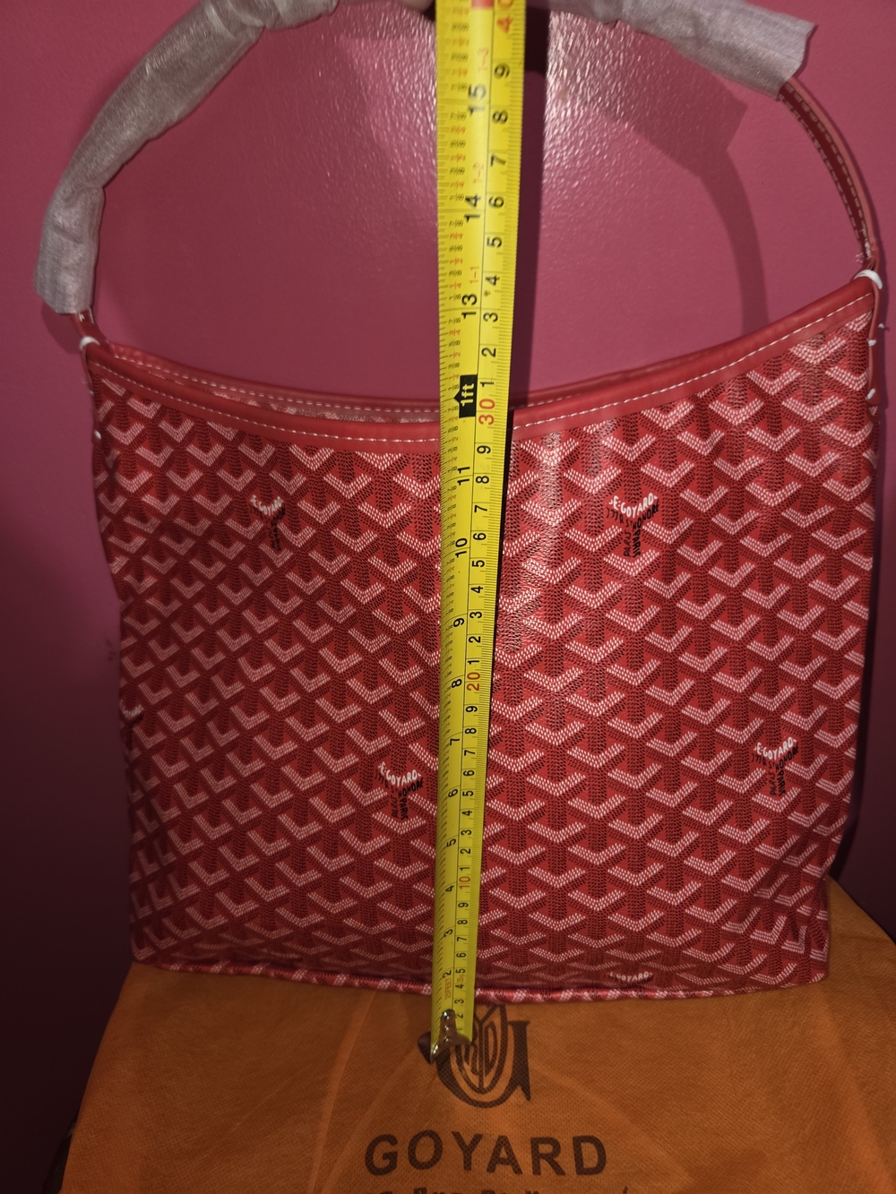 Red Patterned Tote Bag